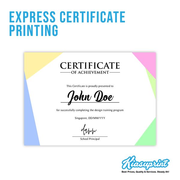 Certificate Printing In Singapore